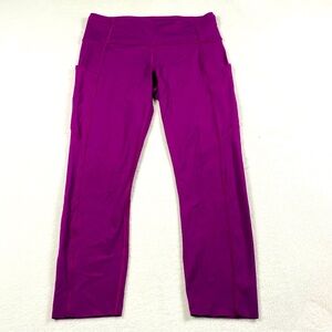 Lululemon Fast and Free Leggings Cropped Wild Berry  Pink Magenta Fuchsia